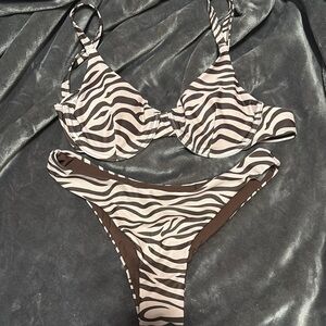 Zebra Print Bikini Set
